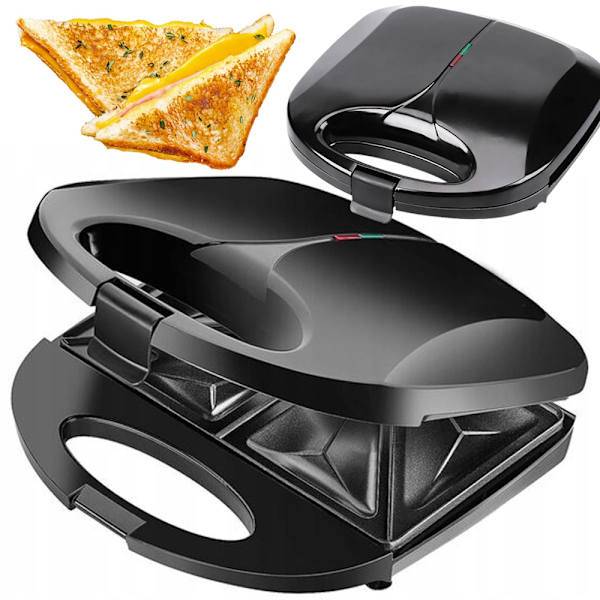Brödrost toast 750w sandwich dubbelsvart