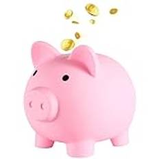 FANXIYA Sparbössa Gris Pengarbank, Barnens Spargris Lyckogris Sparbössa för Barn Mynt Sparbössa För Bröllop, Jul, Halloween Och Födelsedagspresenter (Rosa)