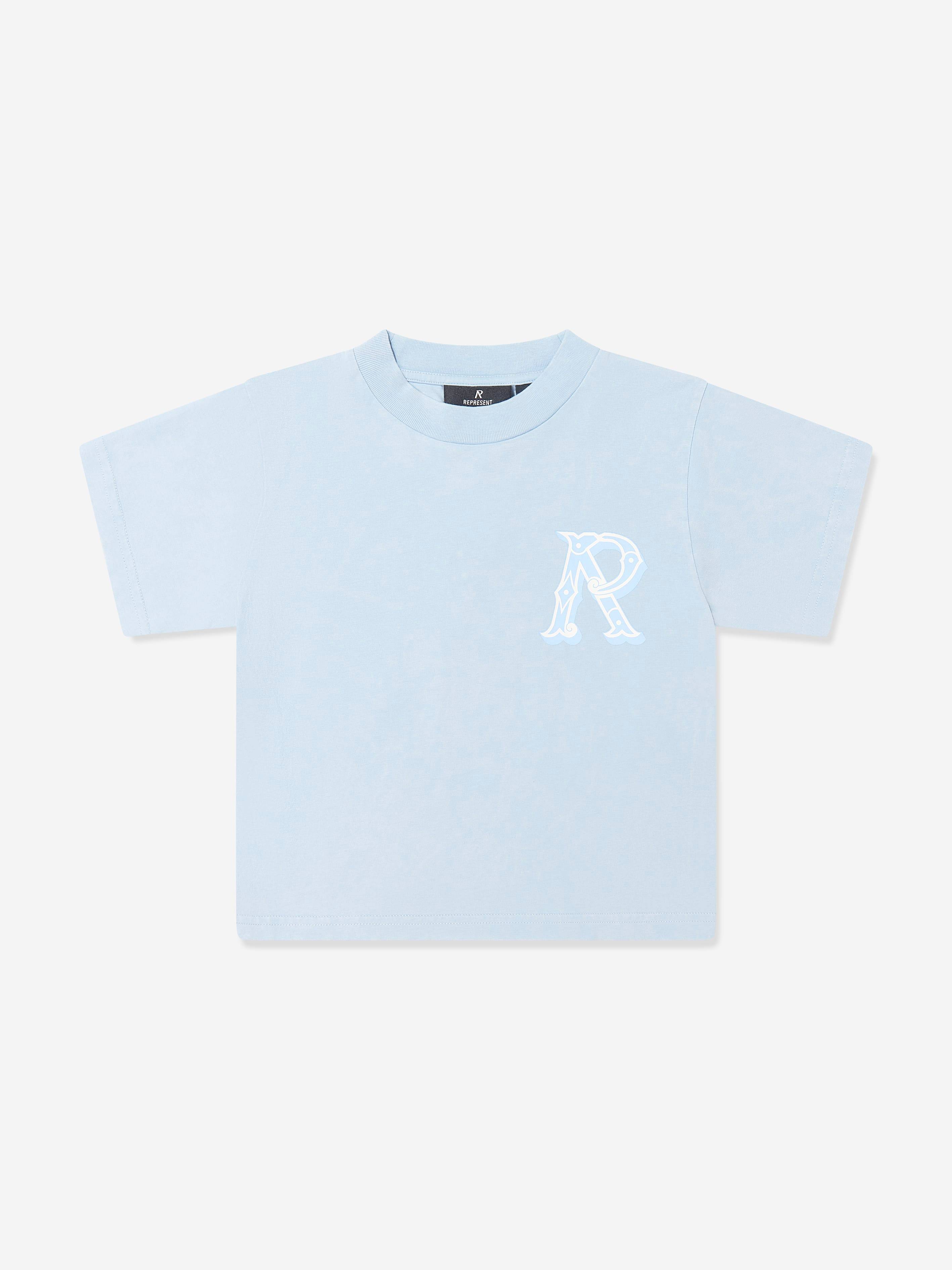 REPRESENT Kids Mini Western Initial T-Shirt in Blue - Blue / 1 - 2 Yrs (1 - 2 Yrs)