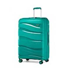 Kono Bagageset i lätt polypropen, resväska i hårt skal med TSA-lås och spinner-hjul, Turkos, 28"
