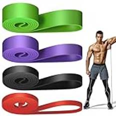 Träningsband, motståndsband set med 4 olika nivåer, motståndsband, gummiband sport, gymnastikband, träningsband, träningsband för styrketräning, pilates, yoga för män och kvinnor