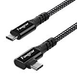 Fasgear USB C 3.2 Gen 2 x 2-kabel, 20 Gbps, 4K-video, 100 W-laddning, 90 grader typ C-sladd, kompatibel med [Thunderbolt 3/4] Macbook Pro, iPad Pro, bärbara datorer, bildskärmar etc. (svart, 1,8 m)
