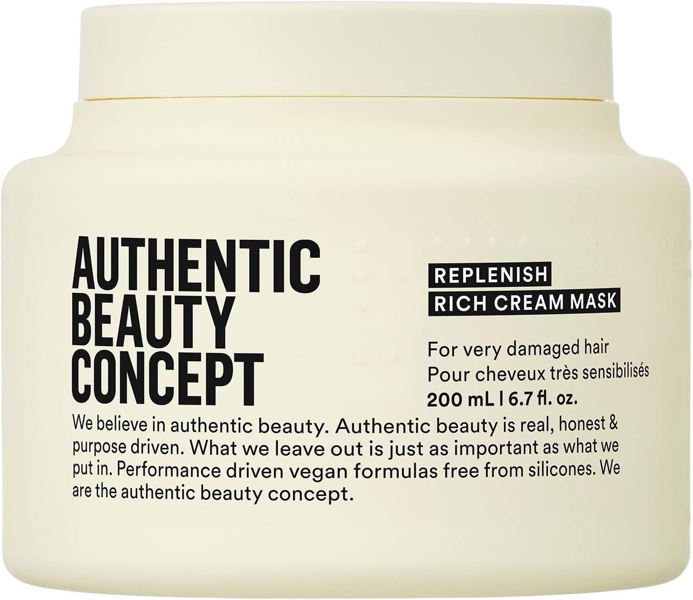 Authentic Beauty Concept Replenish Rich Cream Mask Reparerande för Tjockt, Frissigt hår 0008 200ml - Hårkur Från Magasin (200ml)