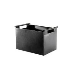 Vedkorg läder med handtag