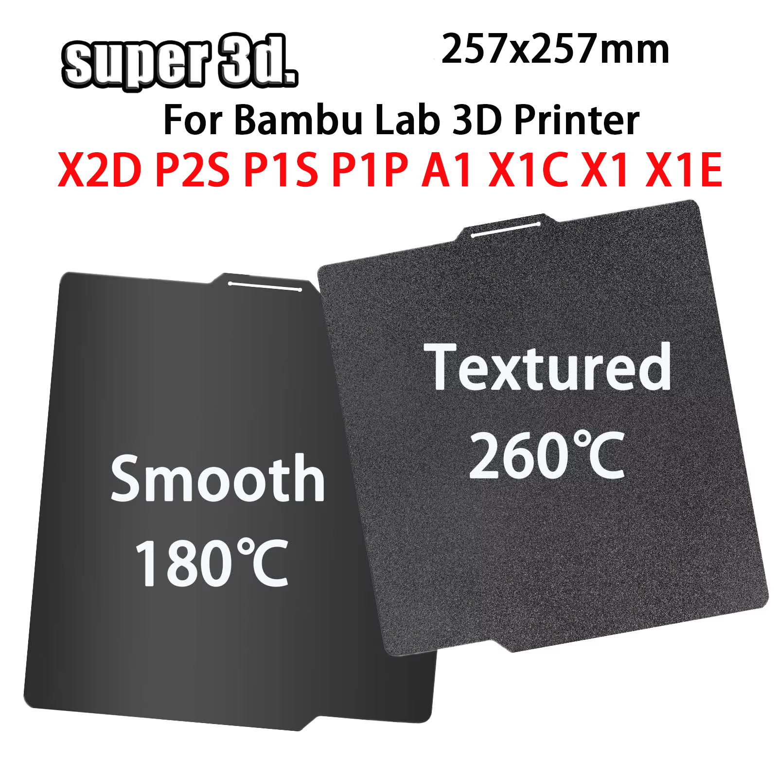 X2D P1P P1S P2S A1 X1C X1 Plate Smooth PEI Sheet for Bambu Lab Build Plate Double Sided Heatbed for Bambu Lab A1 Bambulab P1P
