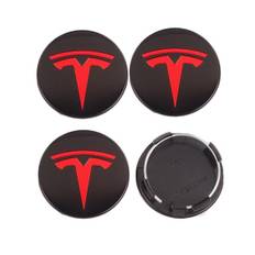 Tesla Centrumkåpa, 56mm, Röd - 1st