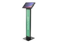 (ComputerSalg) Compulocks Galaxy Tab S9 Ultra 14.6 Apex Enclosure Brandable Floor Stand - Ställ - för surfplatta - märkningsbar - låsbar - metallram - svart - skärmstorlek: 14.6 - golvstående - för Samsung Galaxy Tab S10 Ultra, Tab S11 Ultra, Tab S9 Ultra