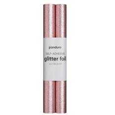 Självhäftande glitterpapper ljusrosa, 2 rullar à 25×100 cm - Rosa