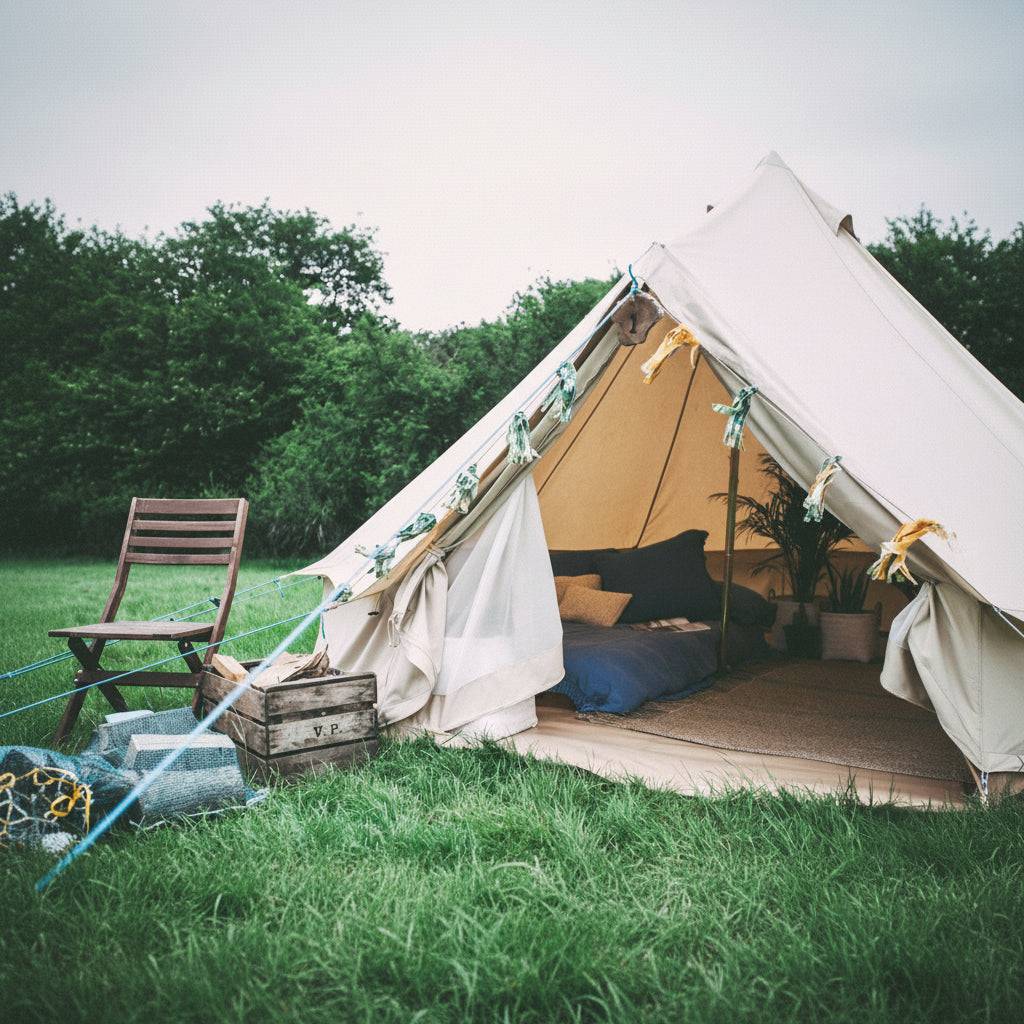 4m Bell Tent 285gsm 100% Natural Canvas - 4m - Free Stove Mate Upgrade