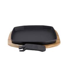 The Bastard Sizzling Plate & Holder Cast Iron 21x28 cm