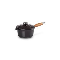 Le Creuset Signatur kasserolle m. træhåndtag, sort