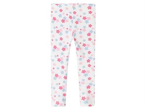 Name It Leggings Hvide Med Blomsterprint - Str. 6y 116cm