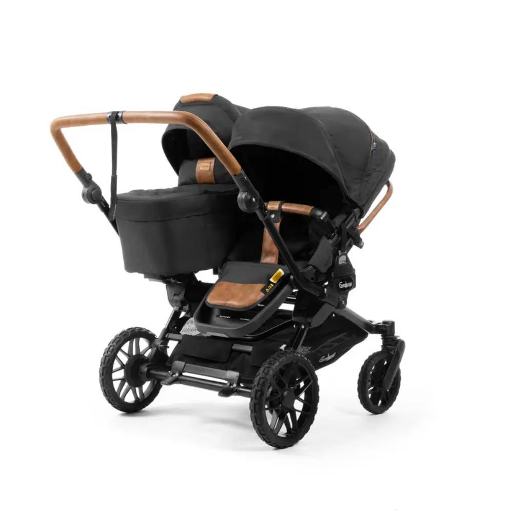 Emmaljunga Double Sento Ergo+ Outdoor Black - Svart
