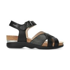 Mephisto, Sko, Dame, Sort, 37 EU, Læder, Elegant Kilehæl Sandal