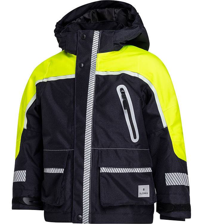 Ildhu Vinterjacka - Norly - Marinblå/Yellow m. Självlysande Refl - ILDHU - 120 - Vinterjacka