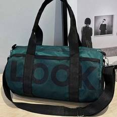 Large Capacity Nylon Letter Decor Short Trip Duffel Bag, Suitable For Gym, Yoga, Student Back To School, Unisex Gym Bag Running Accessories Sports Bag - Green