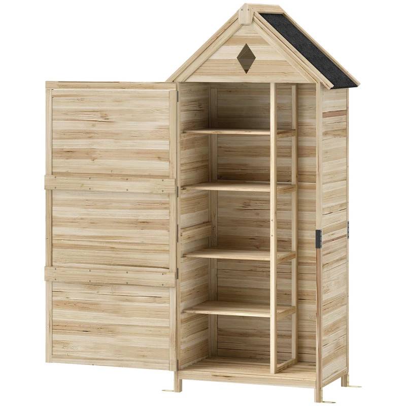Trädgårdsskåp med 4 hyllor 80x49x170 cm