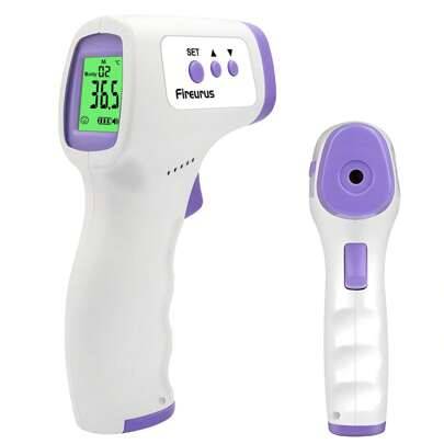 Bärbar termometer, beröringsfri digital panntermometer med LED-display, febermätare, yt-/kroppstemperaturläge, digital termometer - Vitt