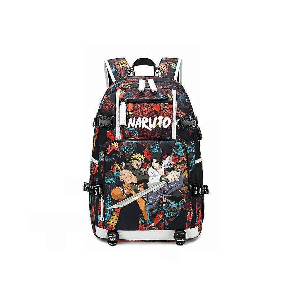 (A-Printing Red-03-05 Naruto Sasuke) Cartoon anime print schoolbag for boys, large capacity, trendy elementary school students