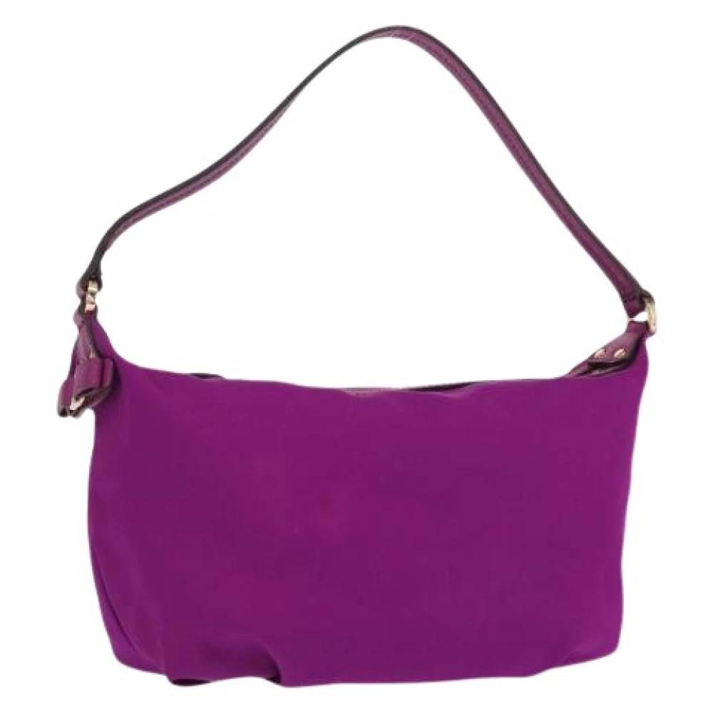 Salvatore Ferragamo Pre-owned Pre-owned Nylon Skuldertaske - Vintage - Dame - Lilla - ONE SIZE - Uld
