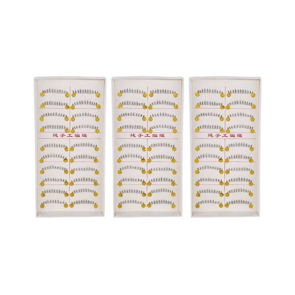 30 Pairs Makeup Natural Lower Bottom Black False Eyelashes Clear Band