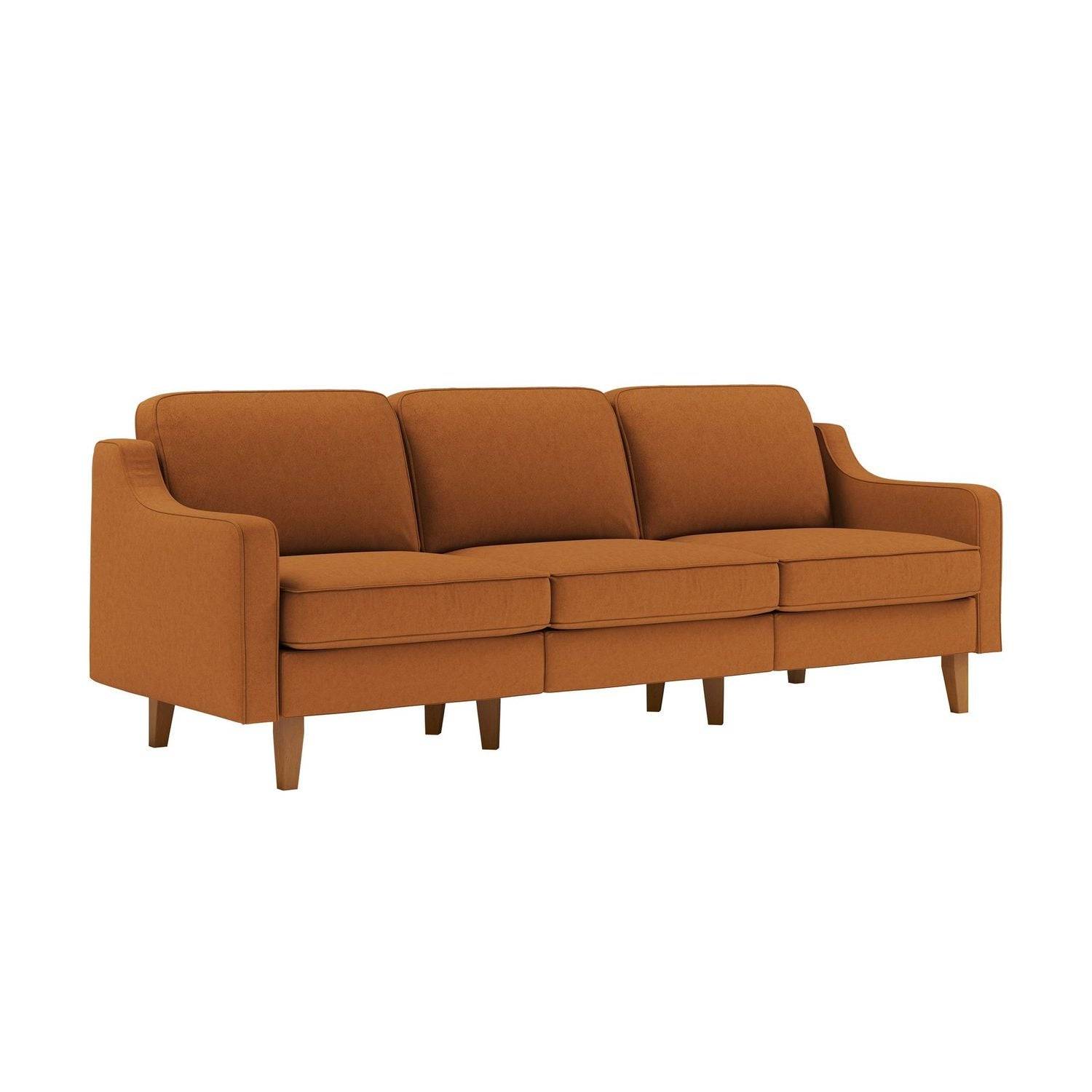 Calenor - Kingston Extra (220 x 84 x 87 cm) 3-sitssoffa Karamell valnöt