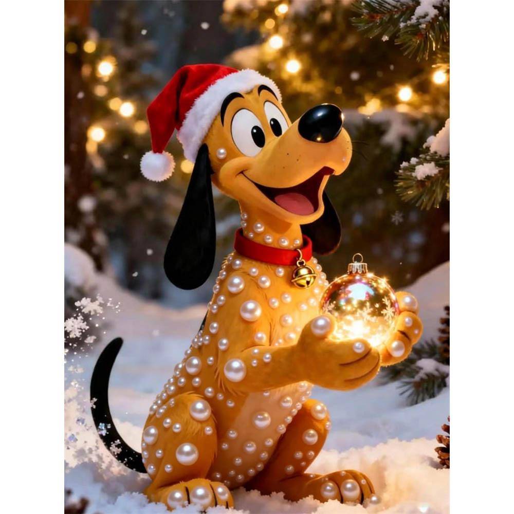 Disney Bruto Pearl Inlaid Painting Christmas Handmade Pearl Embroidery Art Piece Couple Gift Home Decoration Design 35x45cm