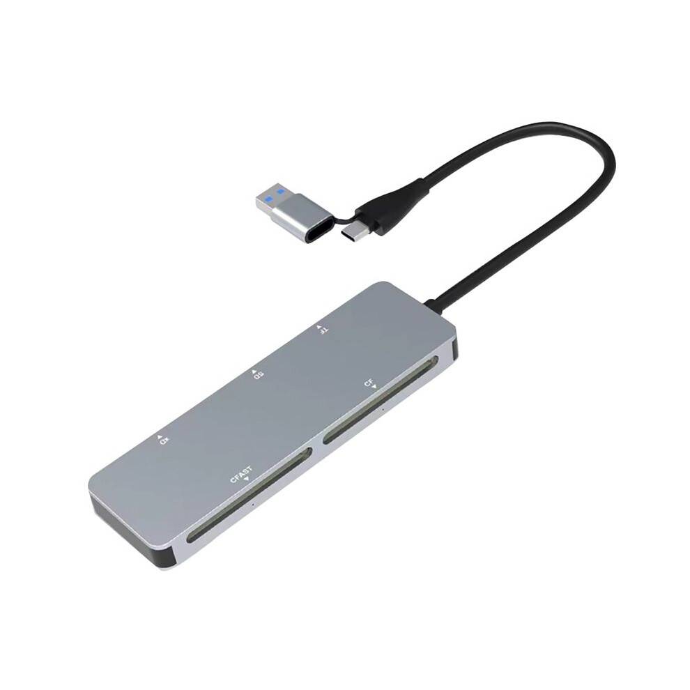5 in 1 Multi Memory Card Reader Type-C and USB A CFast+XD+CF++TF Reader Memory Card Adapter for Windows XP/7 OS