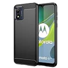 Folmecket Motorola Moto E13 fodral, stötdämpning flexibel TPU gummi skyddande mobiltelefonfodral för Moto E13 fodral 6,5 tum svart