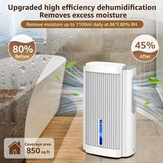 TEMU Dehumidifier, 95 Oz Water Tank, (950 Sq. Ft) Dehumidifier For Basement, Bedroom, Bathroom, Rv, Sleep Mode, 7 Colors Led Light, Dehumidifiers For Home