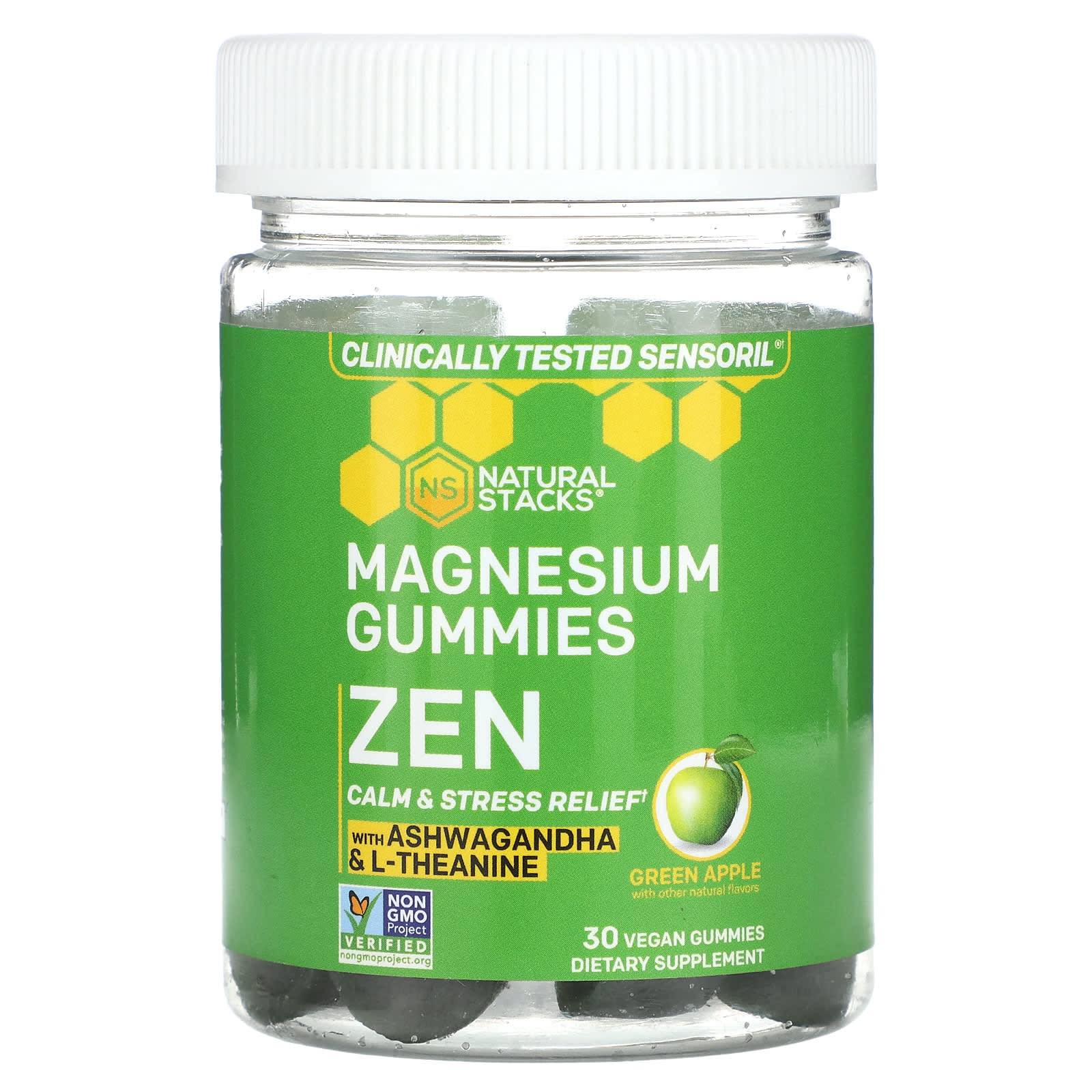 Magnesium Gummies, Zen, Grönt Äpple, Veganska Gummies 30 Stycken