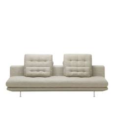 Vitra - Grand Sofa 3-Seater Full Backrest, One-Piece Seat, Soft Light, Cat. F80, Corsaro 05 Stone Melange - Sofaer - Antonio Citterio - Beige