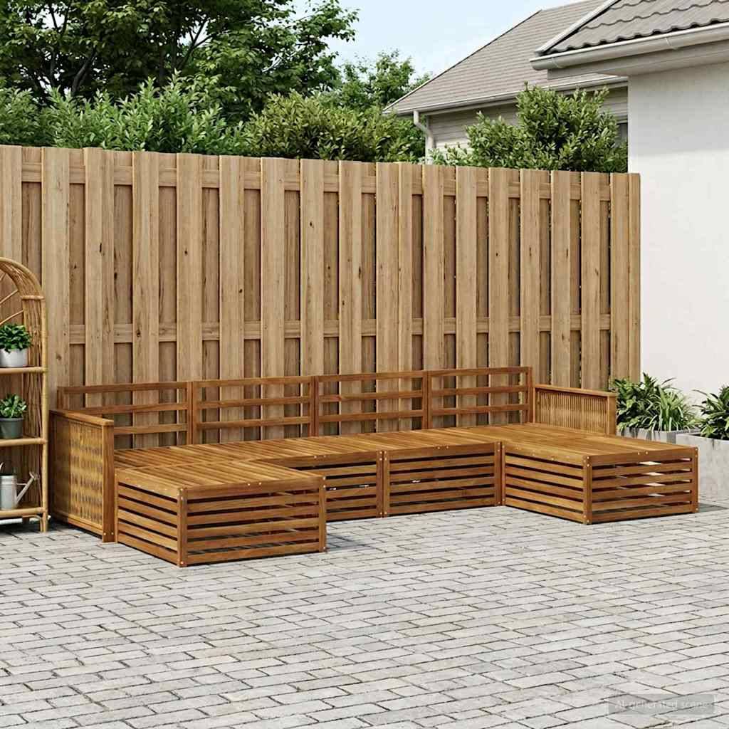 vidaXL Soffgrupper 6 pcs Massivt Akaciaträ
