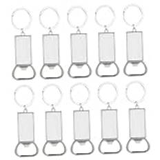 PRETYZOOM 10St Keychain Bottle Opener Bottle Opener Bekväm Ölöppnare Multifunktion Key Chain Blank Keychain Hanging Beer Opener Beer Accessories Zinc Eloy Beer Opener