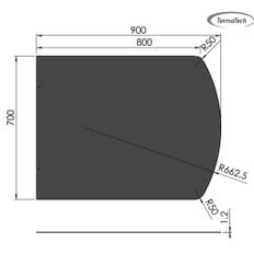 Fyrkantig golvplatta i stål för Bioetanolkamin - 70 x 90 cm