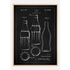 Patentritning - Coca Cola-flaska - Svart Poster (70x100 cm)