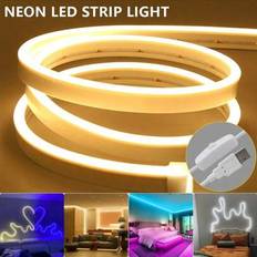 1 rulle med 0,5/1/2/3/5 m USB 5V flexibel neonljusremsa, enfärgad LED-remsa med knappströmbrytare, lämplig för sovrum, vardagsrum, badrum, fest och ut (varmt ljus,Blu-ray,rosa ljus,white light)