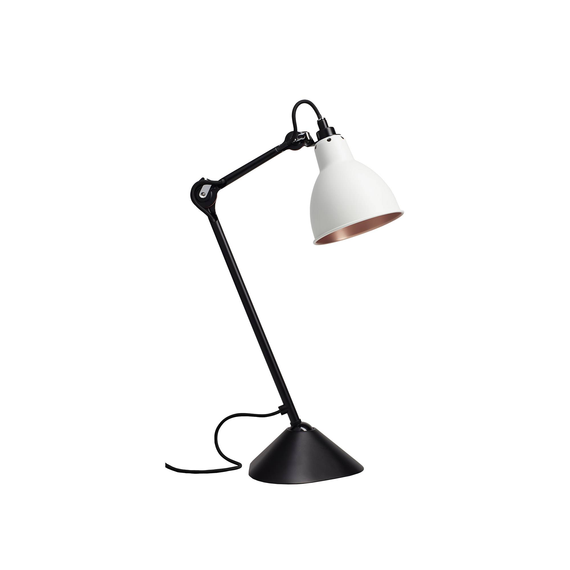 DCWéditions - Lampe Gras No205 - Round - Svart bas, Vit med kopparinsida - Bordslampor - Bernard-Albin Gras - Vit
