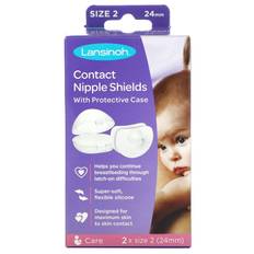 Lansinoh, contact nipple shields, with protective case, size 2 (24 mm), 2-pack