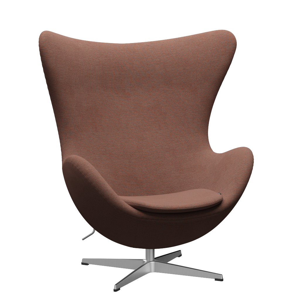 3316 Ægget loungestol, stel i børstet aluminium af Arne Jacobsen Christianshavn - 1132 Beige/Orange - Jacobsen Plus