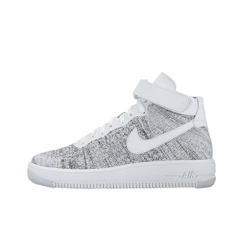 Nike Air Force 1 Flyknit Vita Dam Sneakers Vit-Svart 818018-101 39