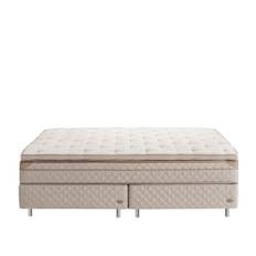 DUX - Dux 60 resårbotten/ Dux 60 resårmadrass medium/ Top Pad Plus Bäddmadrass 200x200 cm/ Rund oatmeal 12 cm - Sängar - Beige