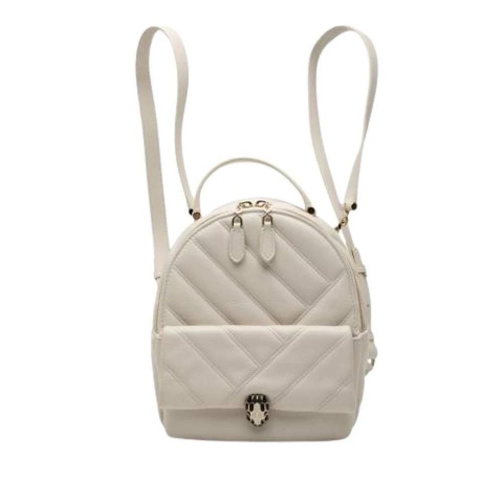 Bvlgari Vintage Pre-owned Vintage Quilted Backpack - Vintage - Dame - Hvid - ONE SIZE - Læder