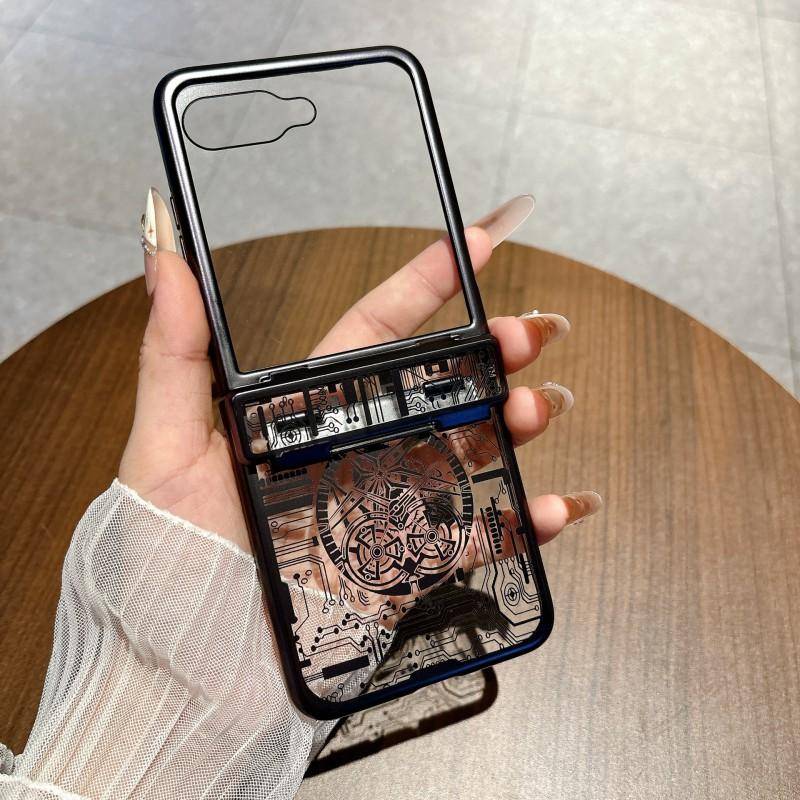 Transparent Electroplated PC Case Motorola Razr 70 Ultra 60U 50U Foldable Phone Full Coverage Shockproof Cover