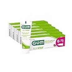 GUM ActiVital tandkräm | friskt tandkött och friska tänder – varje dag | Anti-plack och antioxidant medel | pepparmyntsmak | 6 x 75 (med 1 gratis prov)