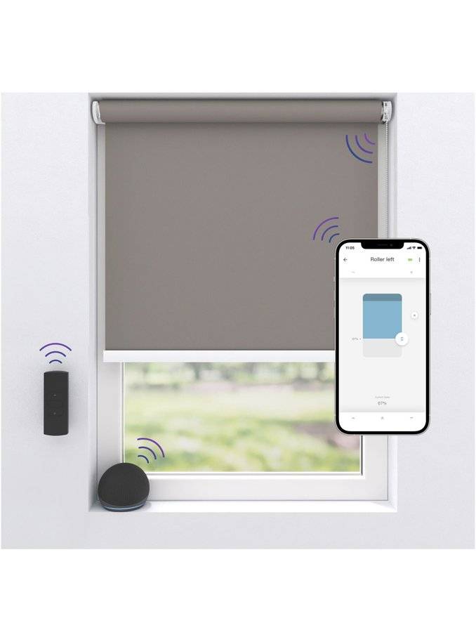 MotionBlinds - Wireless Electric Sort-Out Rollerblind 80x190cm - Grå