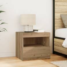Sengebord med led-lys artisan eg 50x40x45 cm