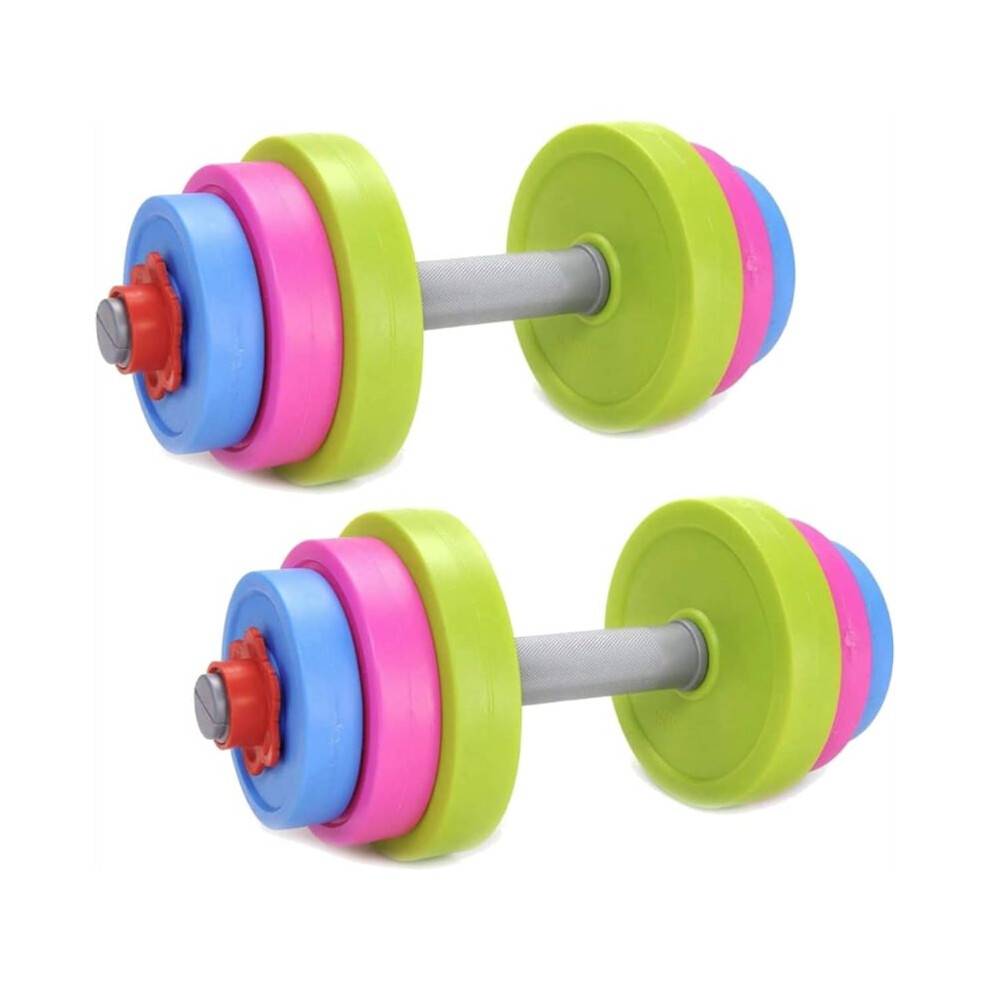 Kids Workout Dumbbell Weights Set - Toddler Toy Gym Equipment for Pretend Lifting, Exercis Fill with Sand or Water