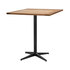 Drop cafébord lavagrå/teak 72x72 cm - Mörkgrå/Träfärg