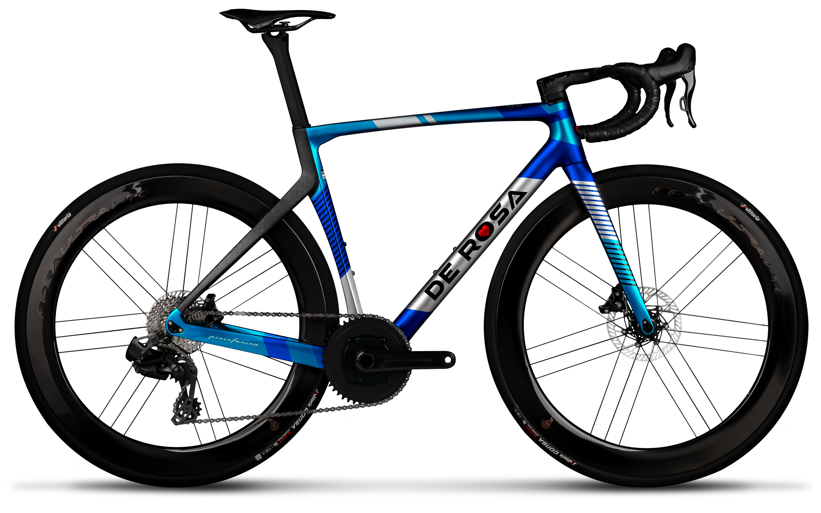De Rosa Settanta 70 Dura Ace Di2 12s | Fulcrum Speed 42 | Vision Metron 5D - Origine Blue / Size 46.5 / BR 52.9 (168-175 cm)